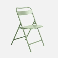 Set tavolo da giardino pieghevole in acciaio con 6 sedie, 140cm