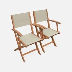 Set tavolo da giardino rettangolare allungabile in legno con 6 sedie