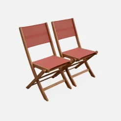Set tavolo da giardino rettangolare allungabile in legno con 6 sedie