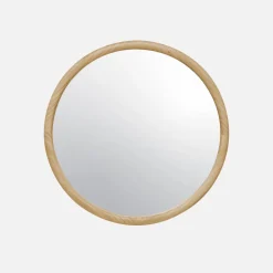 Specchio rotondo in legno di pino, 60cm