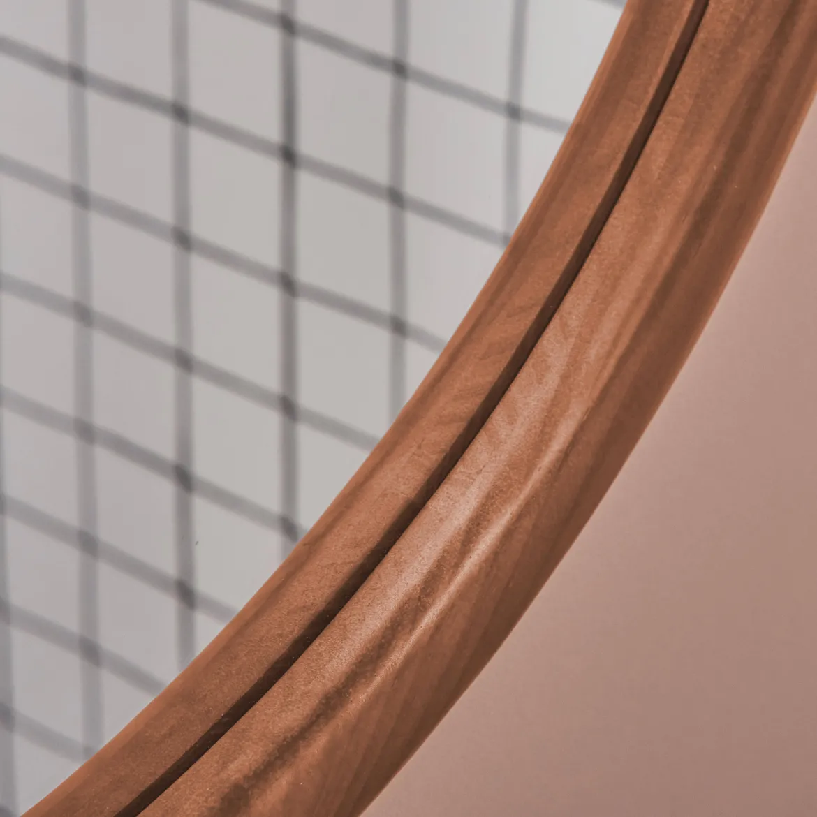 Specchio rotondo in legno di pino, 60cm