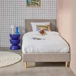 Struttura letto con rete a doghe e testiera 90x190cm