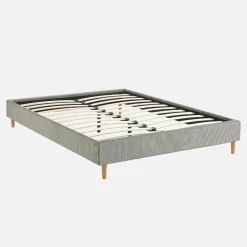 Struttura letto in velluto a coste fini con rete a doghe, 140x190cm
