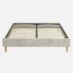 Struttura letto in velluto a coste fini con rete a doghe, 140x190cm