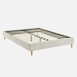 Struttura letto in velluto a coste fini con rete a doghe, 140x190cm