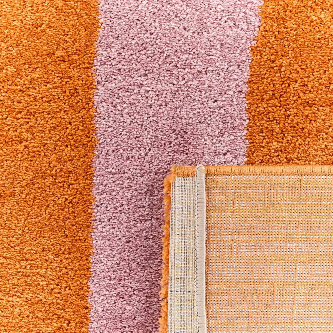 Tappeto da interno a righe arancioni e rosa