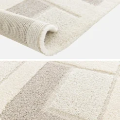 Tappeto da interno con motivi geometrici crema