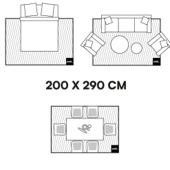 Tappeto da interno con motivi geometrici crema