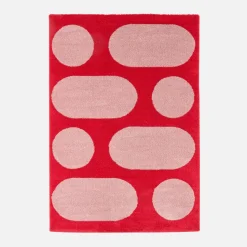 Tappeto da interno con motivo moderno, rosso