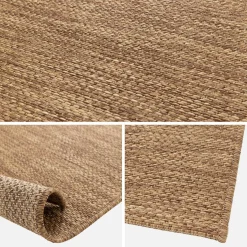 Tappeto effetto juta per interni/esterni in caramello