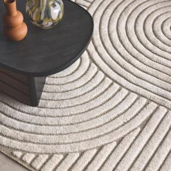 Tappeto interno con archi etnici, beige e crema