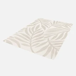 Tappeto interno/esterno motivo vegetale crema, beige