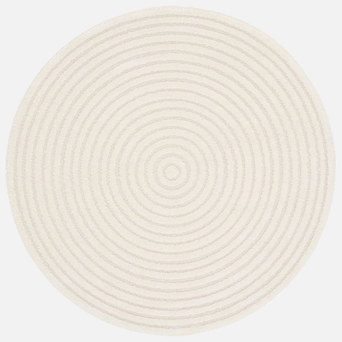 Tappeto per interni con cerchi in rilievo color crema, 160cm