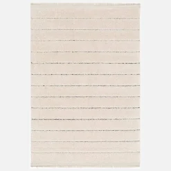 Tappeto per interni, motivo a linee parallele, crema