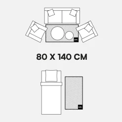 Tappeto da interno a righe ocra e bianco