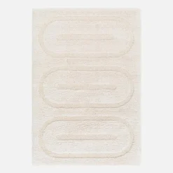 Tappeto da interno con motivi geometrici crema