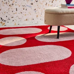 Tappeto da interno con motivo moderno, rosso
