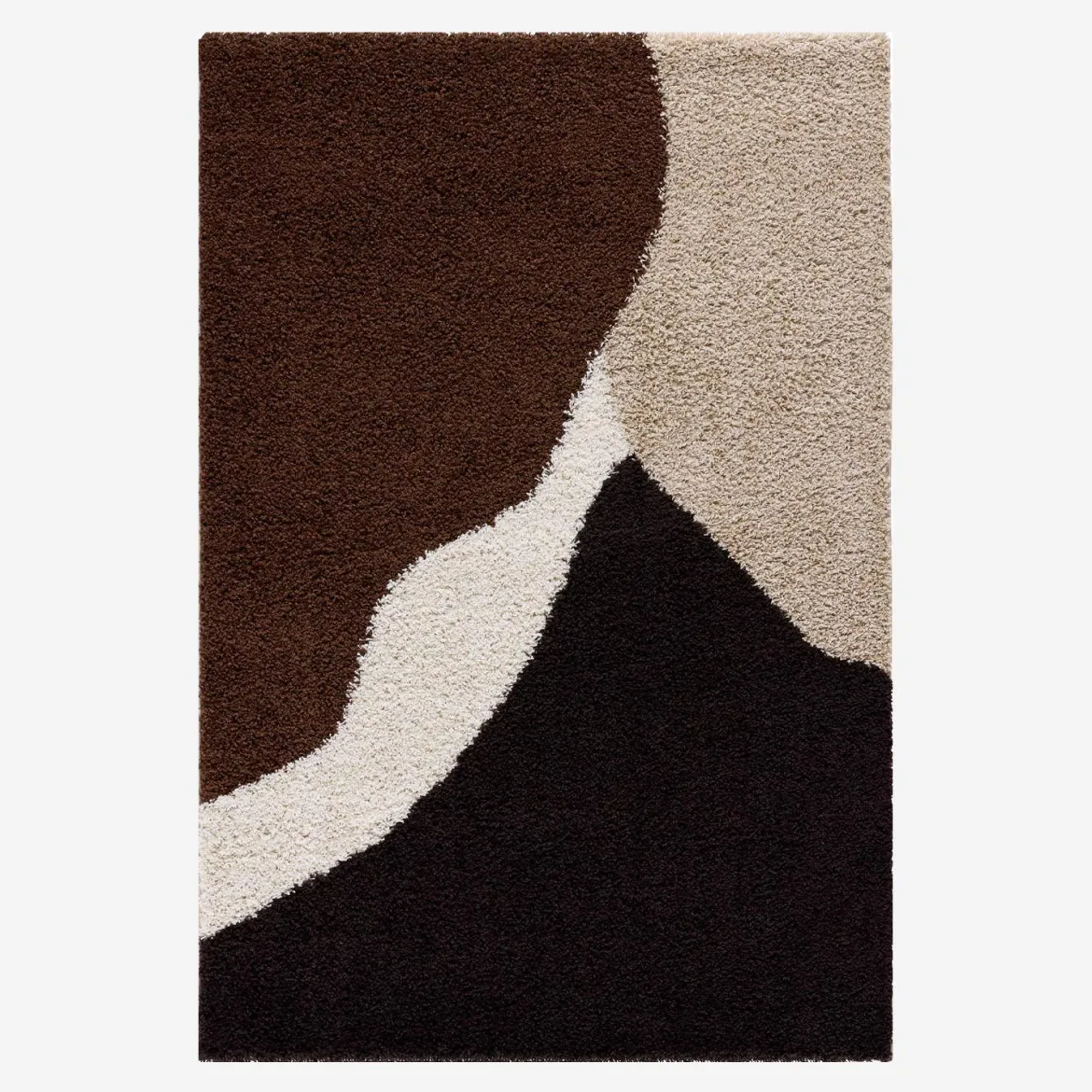 Tappeto da interno shaggy motivi geometrici beige, marrone, nero