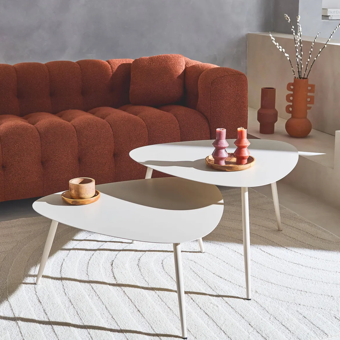 Tappeto interno con archi color crema