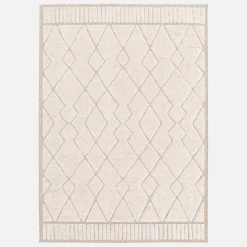 Tappeto interno con motivo etnico berbero, beige e crema