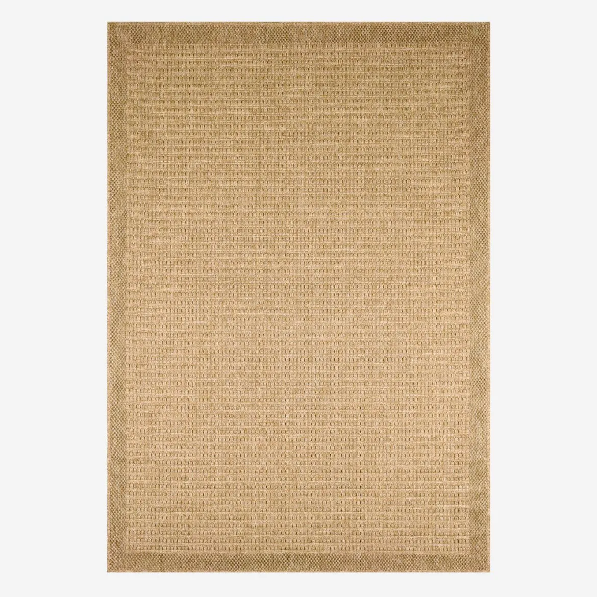 Tappeto interno/esterno effetto tela di iuta beige