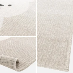 Tappeto per bambini beige/crema, piccolo tappeto con orsetto