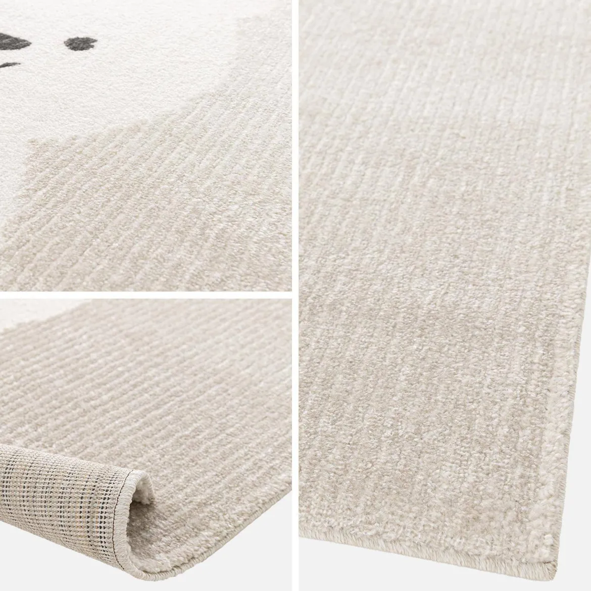 Tappeto per bambini beige/crema, piccolo tappeto con orsetto