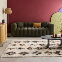 Tappeto per interni con motivi etnici, beige