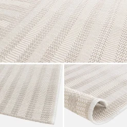 Tappeto per interni/esterni, motivo ad arco beige, poliestere riciclato