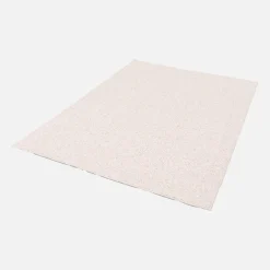 Tappeto per interni in velluto a pelo lungo effetto screziato color crema