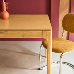 Tavola da pranzo rettangolare in legno di hevea di 8 posti