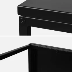 Tavolino basso in metallo nero