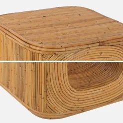 Tavolino con nicchia, in rattan naturale