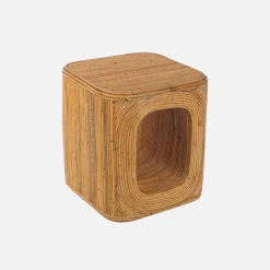 Tavolino con nicchia, in rattan naturale