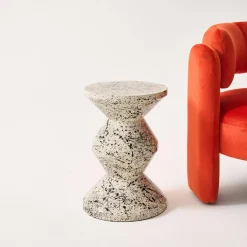 Tavolino da divano in acciaio smaltato, motivo maculato, 47cm