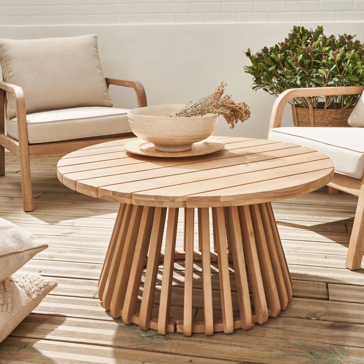 Tavolino da giardino in legno di acacia, 80cm