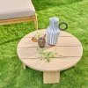 Tavolino da giardino rotondo in legno di acacia, 70cm