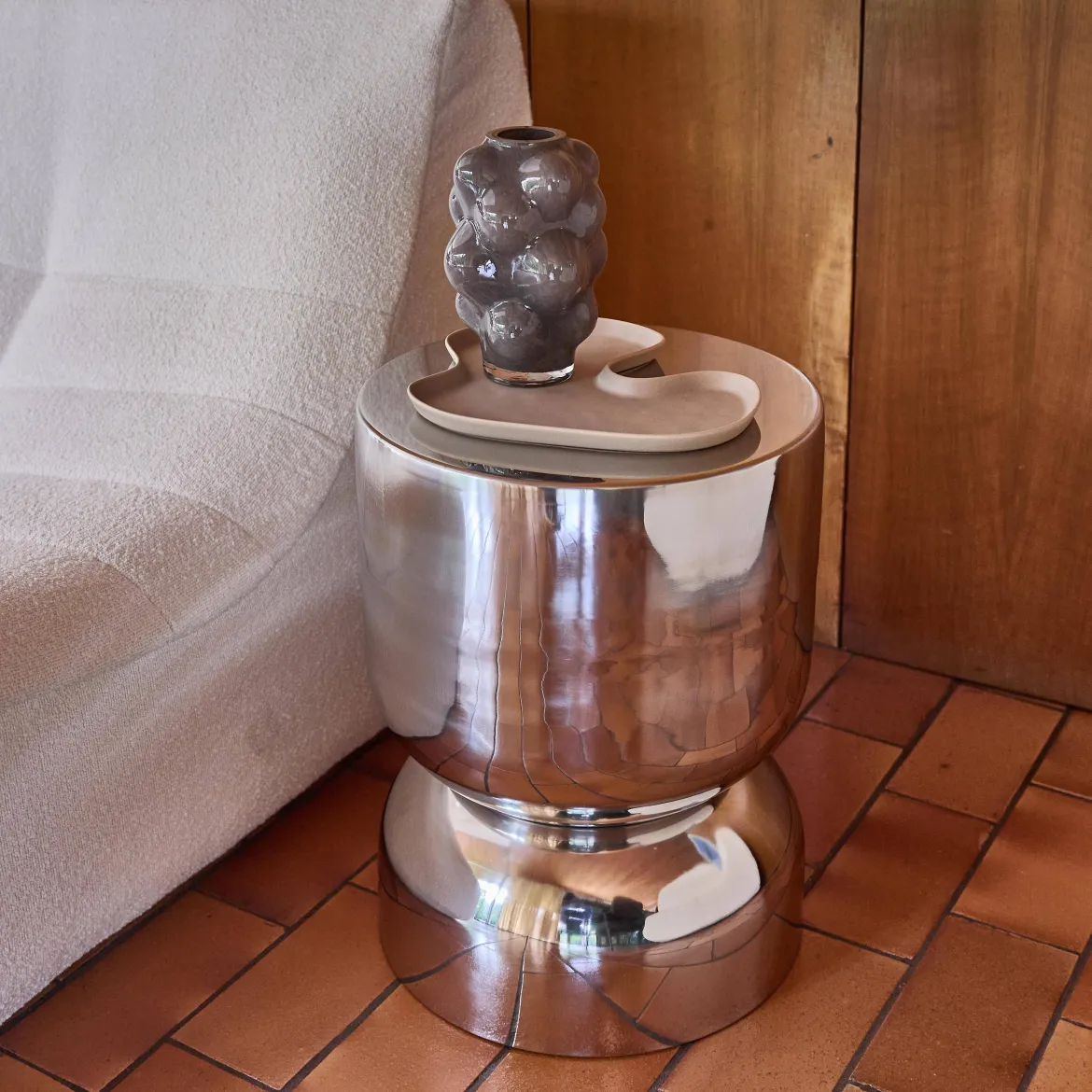 Tavolino da salotto e comodino in acciaio inossidabile