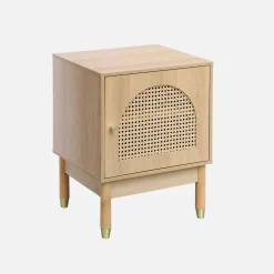 Tavolino di legno e canna, 1 cassetto