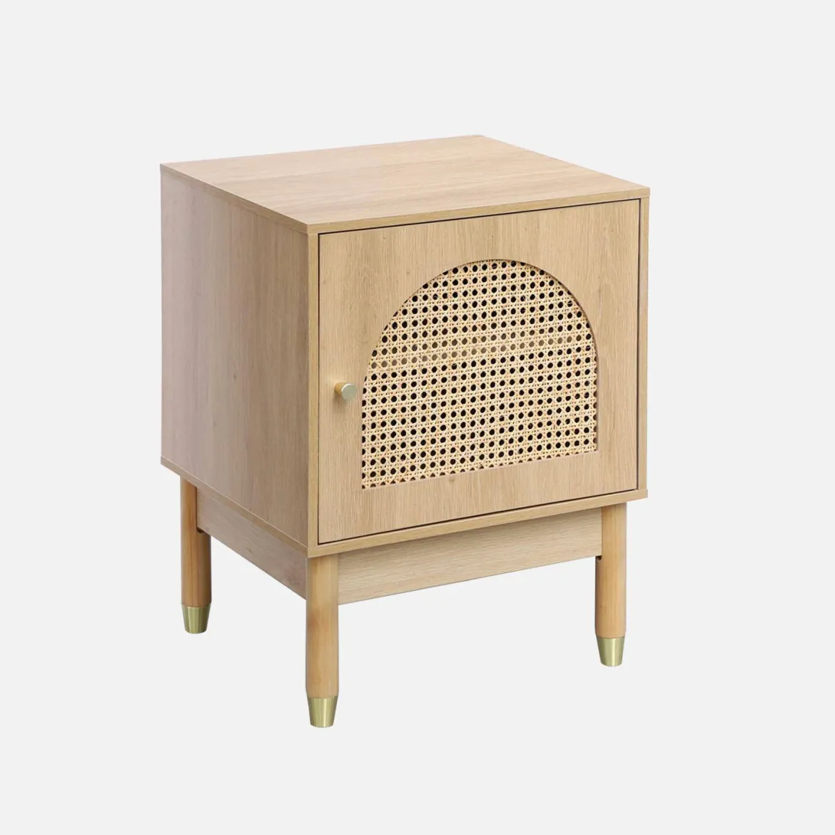 Tavolino di legno e canna, 1 cassetto
