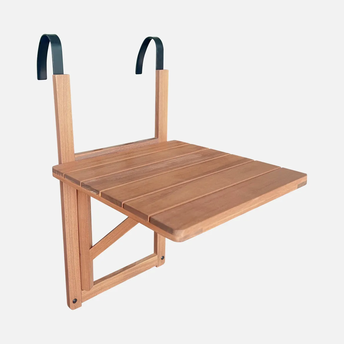 Tavolino in legno di acacia pieghevole quadrato, 40x40cm