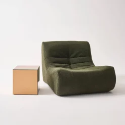 Tavolino, lato del divano, cubo a specchio 35cm