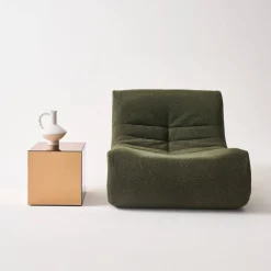 Tavolino, lato del divano, cubo a specchio 35cm