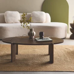 Tavolino ovale in legno di mango massello, 120cm