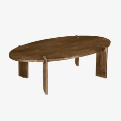 Tavolino ovale in legno di mango massello, 120cm