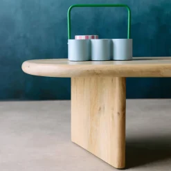 Tavolino ovale in legno di mango