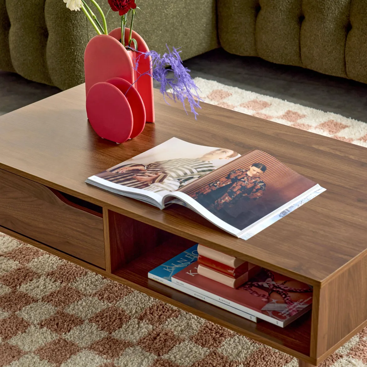 Tavolino vintage effetto legno