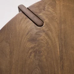 Tavolino da caffè esotico rotondo in legno massello