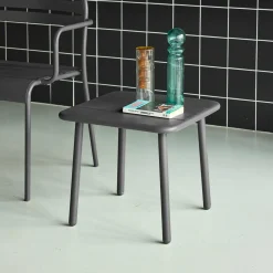 Tavolino da giardino quadrato in acciaio, 45 cm