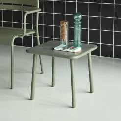 Tavolino da giardino quadrato in acciaio, 45 cm